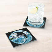 Dessous-de-verre En Verre Orca Killer Whale Blue Ocean (Incliné)