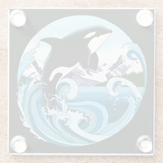 Dessous-de-verre En Verre Orca Killer Whale Blue Ocean (Dos)