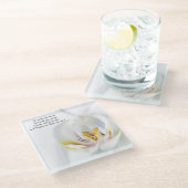 Dessous-de-verre En Verre Orchidée dans le blanc (Incliné)