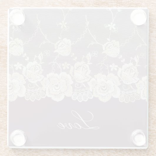 Dessous-de-verre En Verre Orchidée violette florale amour romantique (Dos)