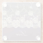 Dessous-de-verre En Verre Orchidée violette florale romantique d'amour (Dos)