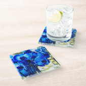 Dessous-de-verre En Verre Orchidées bleues (Incliné)