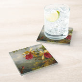 Dessous-de-verre En Verre Orchidées et colibri Heade (Incliné)
