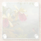 Dessous-de-verre En Verre Orchidées et colibri Heade (Dos)