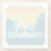 Dessous-de-verre En Verre Orlando Floride (Dos)