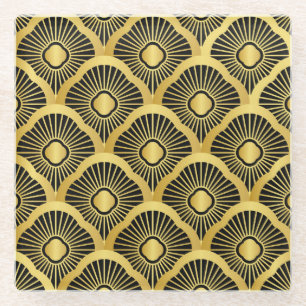 Dessous-de-verre En Verre Ornement Art Déco : Motif Vintage sans couture