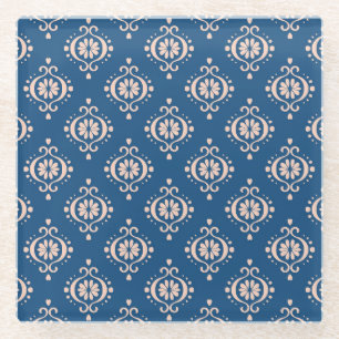 Dessous-de-verre En Verre Ornement damassé Ikat Géométrique