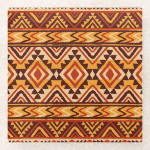 Dessous-de-verre En Verre Ornement ethnique Navajo : Vintage sans couture