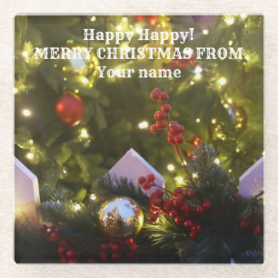 Dessous-de-verre En Verre Ornements de Noël