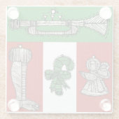 Dessous-de-verre En Verre Ornements vintages (Dos)