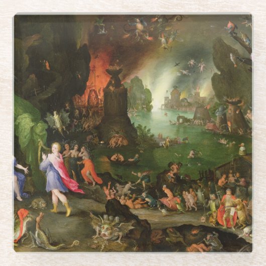 Dessous-de-verre En Verre Orphée avec une harpe jouant à Pluton (Devant)