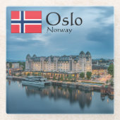 Dessous-de-verre En Verre Oslo Norvège (Devant)