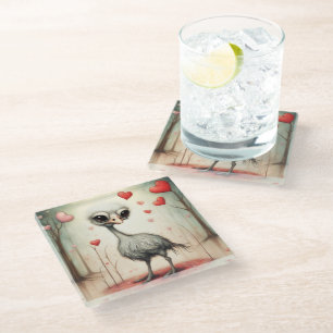 Dessous-de-verre En Verre Ostrich Love 2