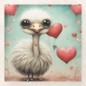Dessous-de-verre En Verre Ostrich Love 3 (Devant)
