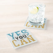 Dessous-de-verre En Verre Oui vous pouvez (Incliné)