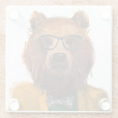 Dessous-de-verre En Verre Ours habillé par meilleur (Dos)