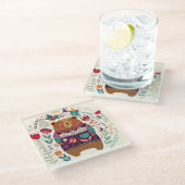 Dessous-de-verre En Verre Ours mignon (Incliné)