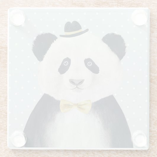 Dessous-de-verre En Verre Ours panda d'aquarelle (Dos)