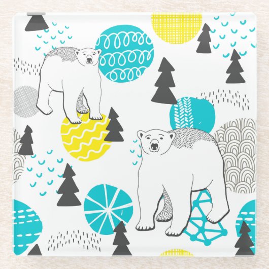 Dessous-de-verre En Verre Ours polaire (Devant)