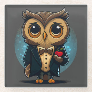 Dessous-de-verre En Verre Owl Groom in Love : Perfect Valentine's Day Gift