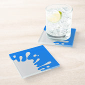 Dessous-de-verre En Verre Paint bleu azur blanc (Incliné)