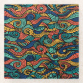 Dessous-de-verre En Verre Paisley haché (Devant)