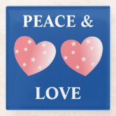 Dessous-de-verre En Verre Paix Et Amour (Devant)