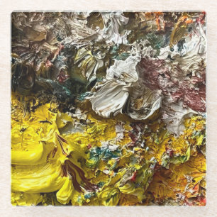 Dessous-de-verre En Verre Palette de l'artiste #1