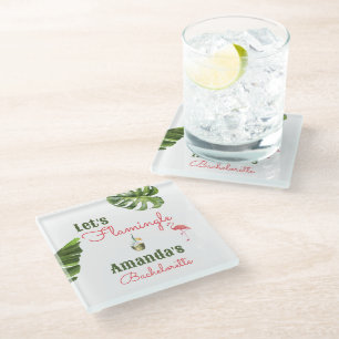 Dessous-de-verre En Verre Palm Springs Dernière Flamingle Bachelorette Party
