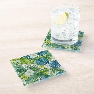 Dessous-de-verre En Verre Palmes tropicales du Dessous de verre de verre