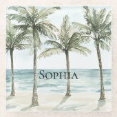 Dessous-de-verre En Verre Palmiers tropicaux Ocean Beach (Devant)