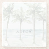 Dessous-de-verre En Verre Palmiers tropicaux Ocean Beach (Dos)