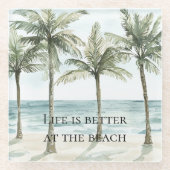 Dessous-de-verre En Verre Palmiers tropicaux Ocean Beach (Devant)