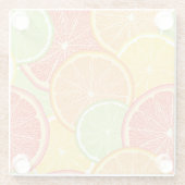 Dessous-de-verre En Verre Pamplemousse et arrière - plan abstrait orange. (Dos)