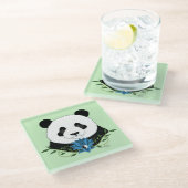 Dessous-de-verre En Verre Panda Bear Lotus (Incliné)