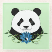 Dessous-de-verre En Verre Panda Bear Lotus (Devant)