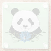 Dessous-de-verre En Verre Panda Bear Lotus (Dos)
