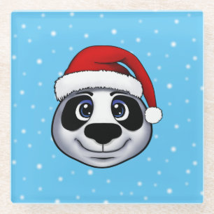 Dessous-de-verre En Verre Panda de Noël