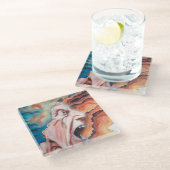 Dessous-de-verre En Verre Panic Waves peinture à l'huile (Incliné)