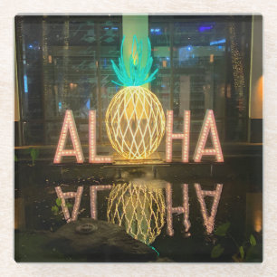 Dessous-de-verre En Verre Panneau Aloha #1 Dessous de verre en verre