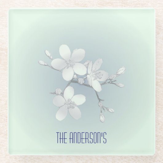 Dessous-de-verre En Verre Panneau Salle de thé Elégante main dessinée Teacup (Devant)