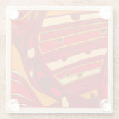 Dessous-de-verre En Verre Panneaux orange Abstraits (Dos)