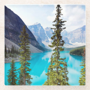 Dessous-de-verre En Verre Panoramique de la vallée du lac moraine de Dix