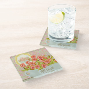 Dessous-de-verre En Verre Pansies dans un bol