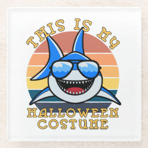 Dessous-de-verre En Verre Papa Requin Soleil Couchant Épouvantable Drôle