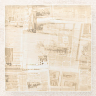 Dessous-de-verre En Verre Papier écaillé : vieil arrière - plan de journal.