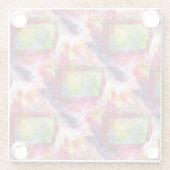 Dessous-de-verre En Verre Papier peint vert et rouge abstrait (Dos)