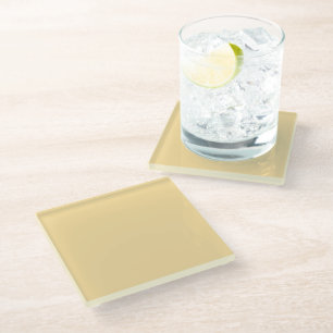 Dessous-de-verre En Verre Papier Popcorn Beurre Jaune Couleur Solide Impress