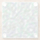 Dessous-de-verre En Verre Papiers verts bleus irréguliers (Dos)