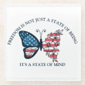 Dessous-de-verre En Verre Papillon 4 juillet (Devant)